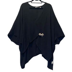 Soft Surroundings Desert Breeze Topper Women’s One Size Black 100% Cotton Gauzy